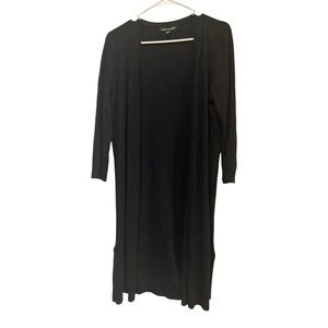 Cable & Gauge Black Long Cardigan, Large
